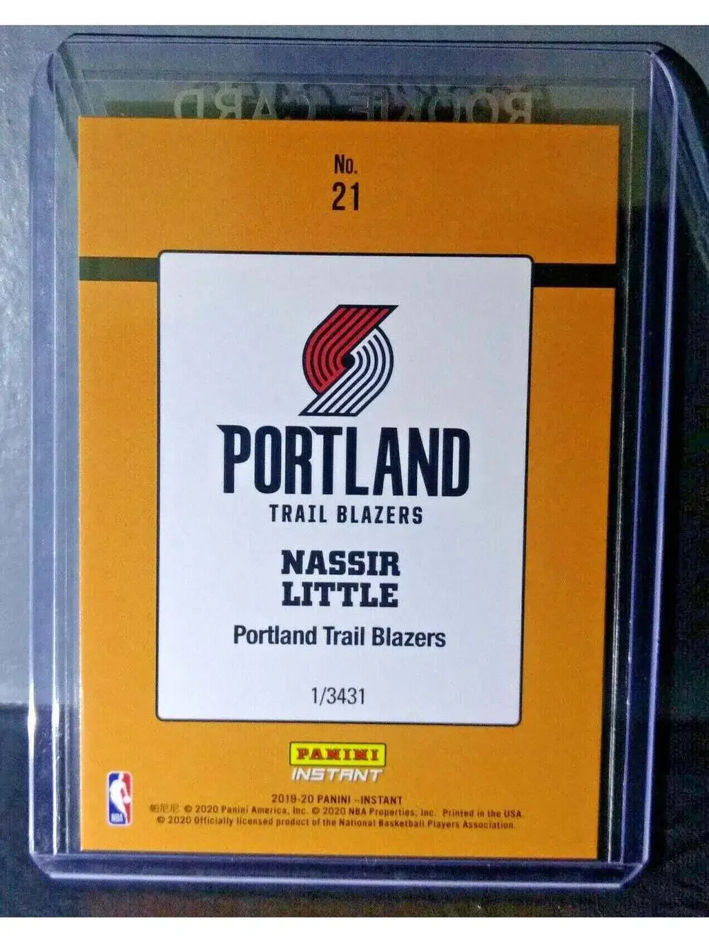 Nassir Little 2019-20 Panini NBA #21 Rated Rookie Retro Card 1/3431